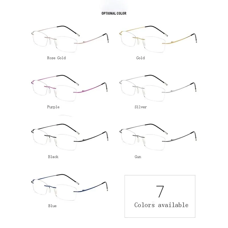 Titanium Rimless Reading Glasses Men Women +1.0 +1.5 +2.0 +2.5 +3.0 +3.5 +4.0 Anti Blue Rays Presbyopia Hyperopia Eyewear