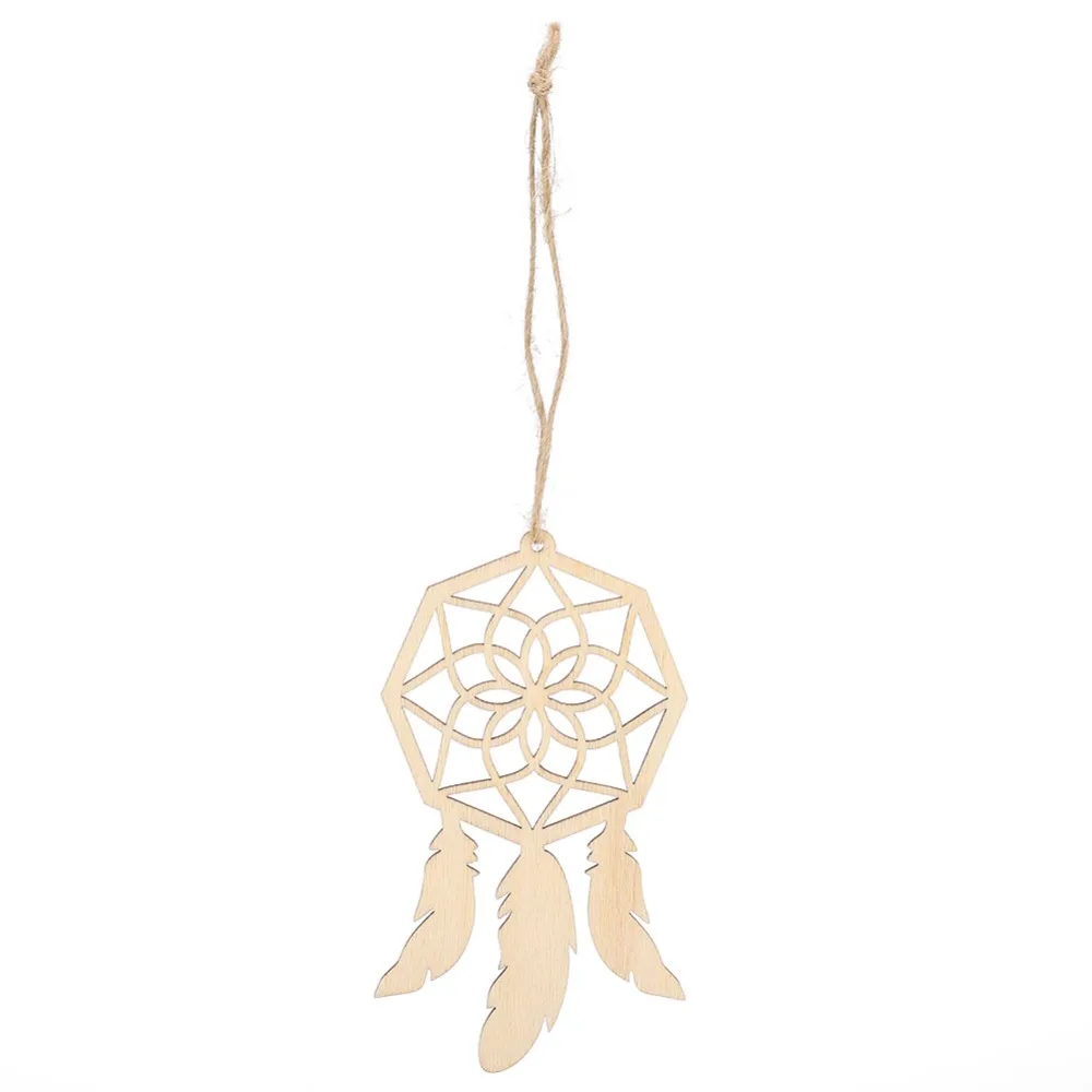 20pcs Wood Wooden Dreamcatchers Wooden Pendant String Decor Dream Catcher Kits Unfinished Wood Wood Crafts Christmas Tree