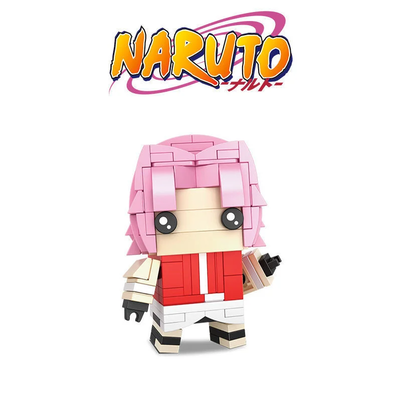 NARUTO klocki do budowy zabawki do montażu Uzumaki Sasuke Sakura Shikamaru figurka Anime ozdobna ozdoba klocki dla dzieci Puzzle prezent