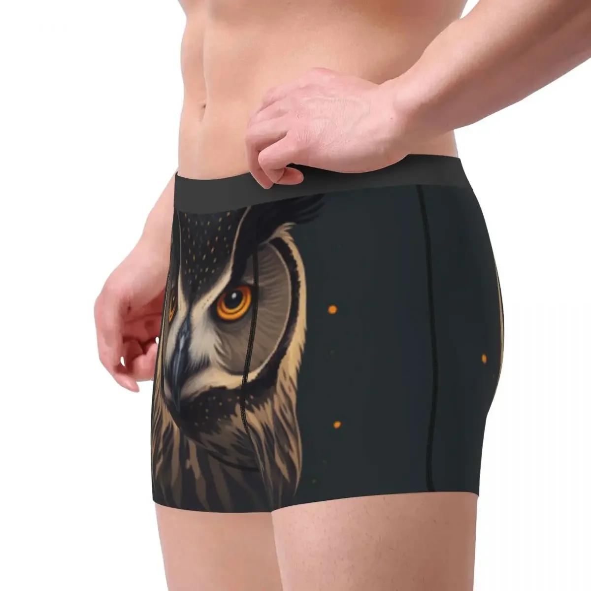 Underwear Men Boxers Owl Portrait Boxer Underwear Male Underpant Boxershort Homme