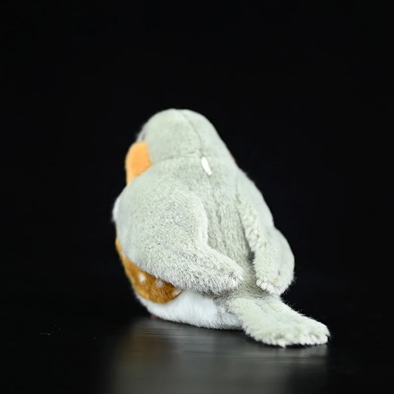 Schattige Grijze Parel Vogel Pluche Speelgoed Zebra Vink Plushie Vogels Taeniopygia Guttata Levensechte Knuffels Simulatie Pop Voor Kinderen