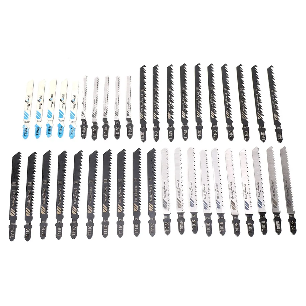 40pcs 6 Types Jigsaw Blade Set High Speed Steel HCS HSS Reciprocating Sabre Saw Blade General Purpose Storage Case