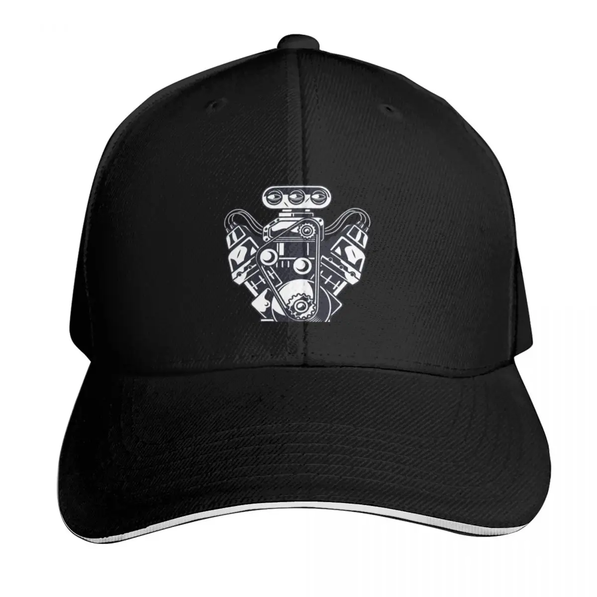 Rat Rod V8 Pushrod Motor Engine Hot Rod Fast Cars Baseball Cap Snapback Flat Bill Strapback Dad Hat Six Panel Structured Crown