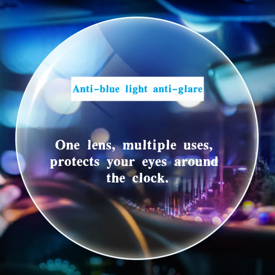 

Антибликовые линзы для вождения, анти-синий свет, оптическая линза по рецепту 1,56 1,61 1,67 1,74 Снижает внешний свет во время днем и ночью