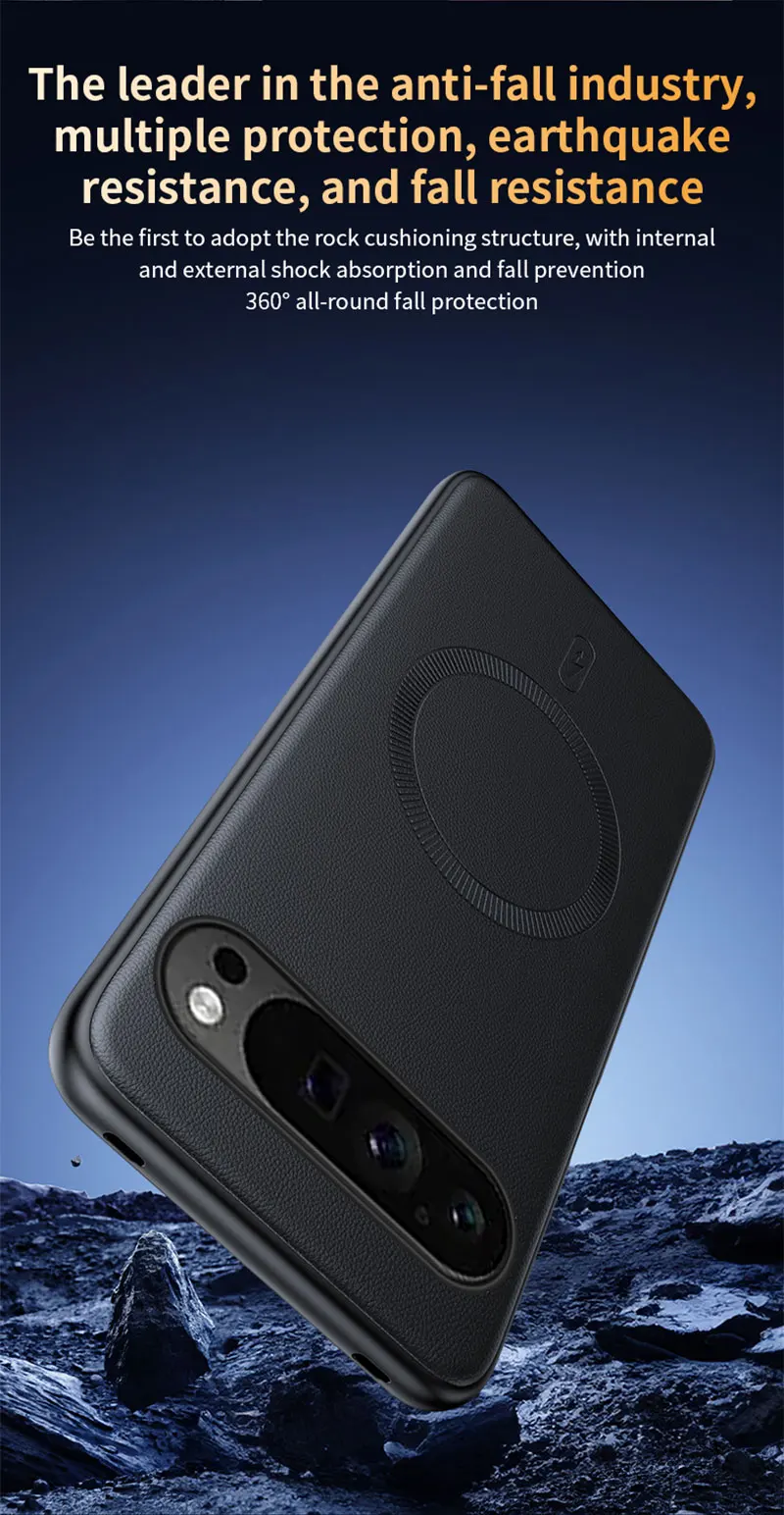 Für Pixel 9 Hülle Magnetische Leder-Schutzhülle für Google Pixel 9 Anti-Fingerabdruck Rutschfeste PC+TPU – Detail 15