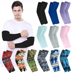 Summer Ice Silk Long Sleeves Anti-Sunburn Arm Cover Men Women Cuff New Cool Hand Sleeves Anti-UV Cycling Arm Sleeve Fingerless