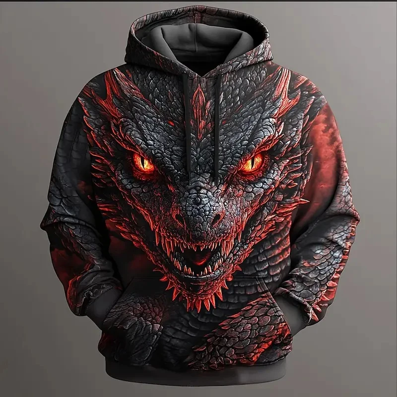 

Men's Dragon 3D Hoodies Sweatshirts Fashion Cool Daily Long Sleeve Crew Neck Party Holiday Streetwear Fall Winter Tracksuit Coat