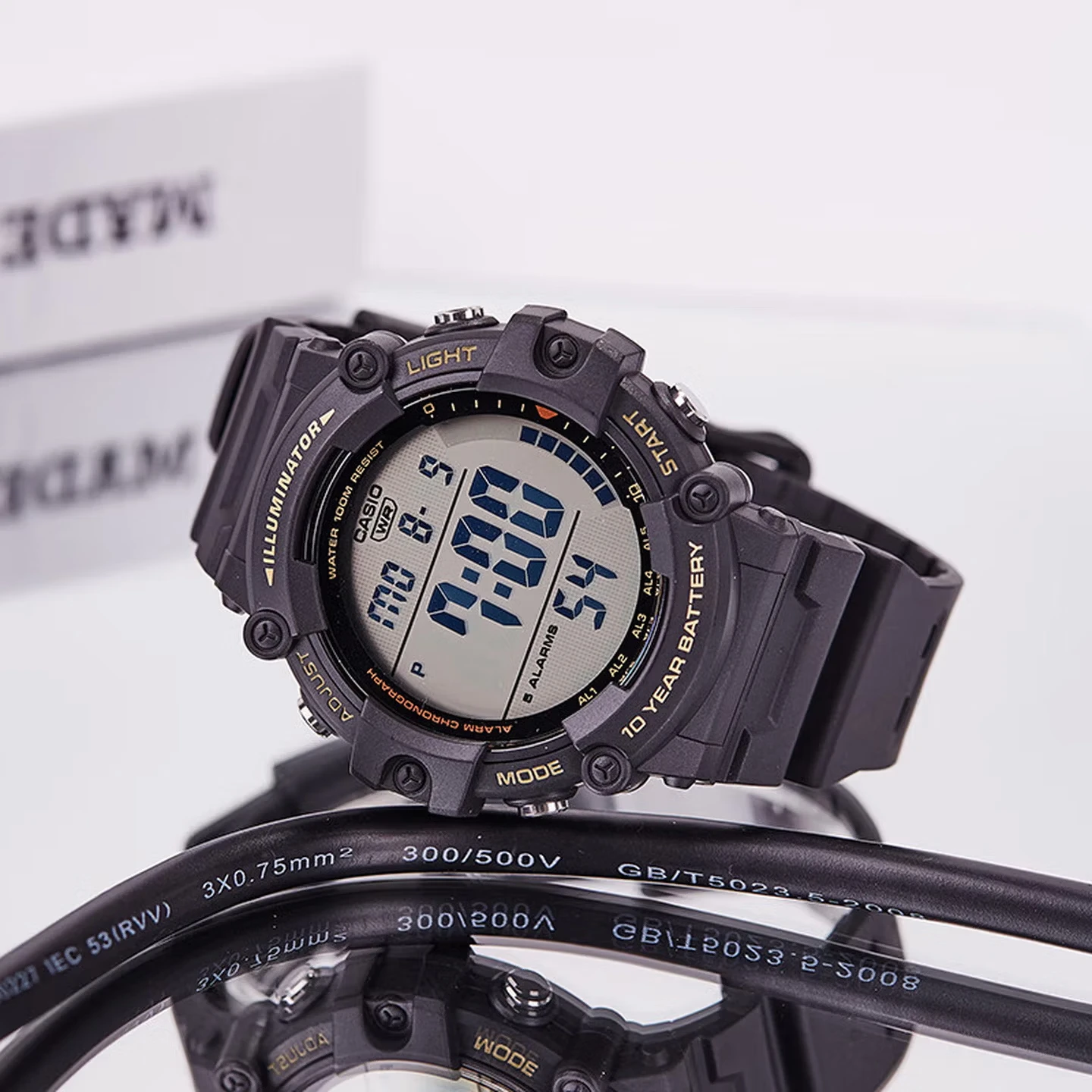 Casio AE-1500WH Series | Digital Sport Watch | Resin Band | 100M Waterproof | 5 Alarms | LED Light | 10-Year Battery