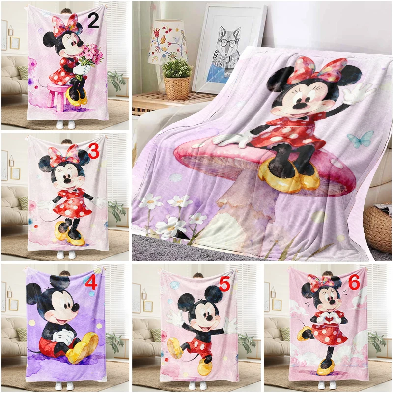

Disney Minnie Mouse Mushroom Blanket Flannel Throw Warm Sofa Bed Cover Home Decor
