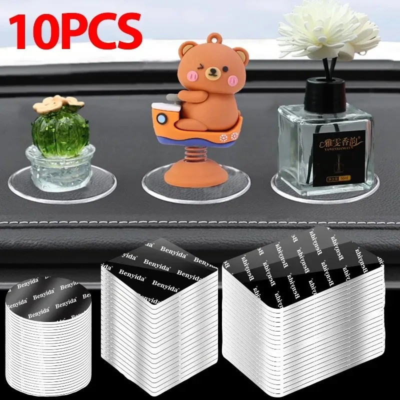 Car Dashboard Adhesive Pads Black Nano Tape Strong Sticky Self Adhesive Traceless Waterproof Auto Interior Accessories 10-20pcs