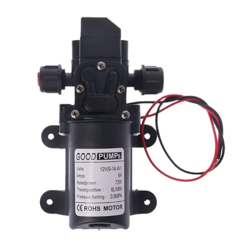 Para Dc 12V 130PSI 6L/Min agua diafragma de Alta Presión Bomba autocebante 70W