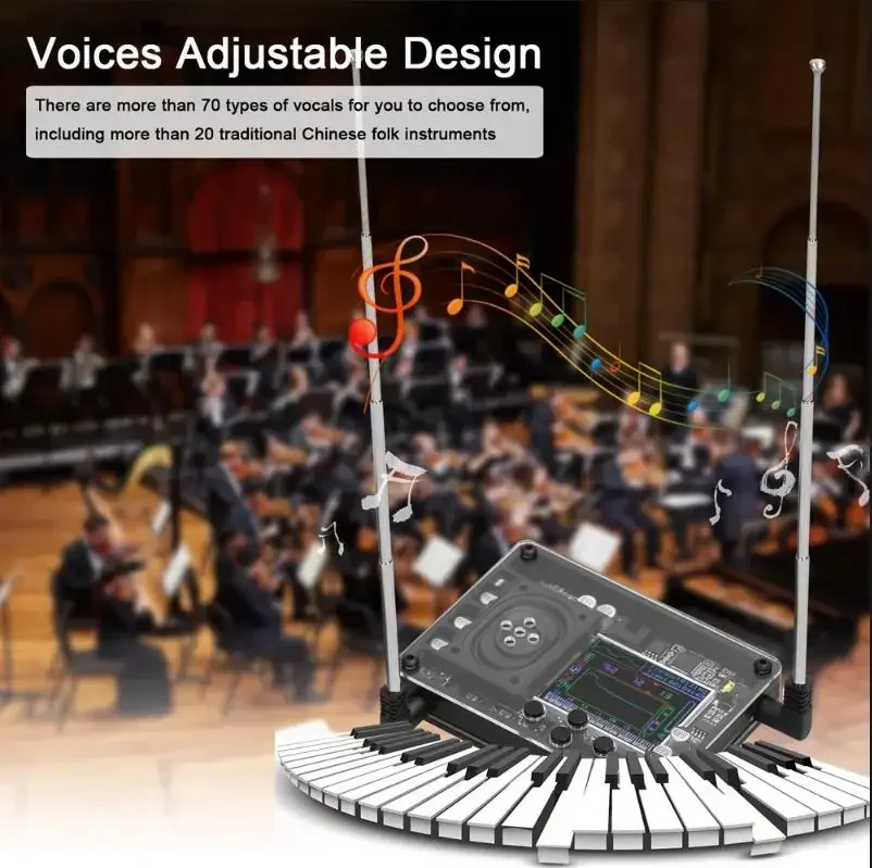 Mini Theremin muzikaal elektronisch creatief instrument met schermweergave Theremin op zichzelf staande luidsprekers en insteekbare antennes