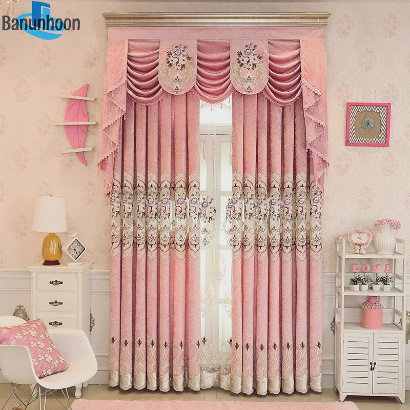 

2019 Limited Rushed Woven Office Romantic Velvet Embroidery Tulle Valance Curtains For Bedroom Sheer Curtain Living Room Fabric