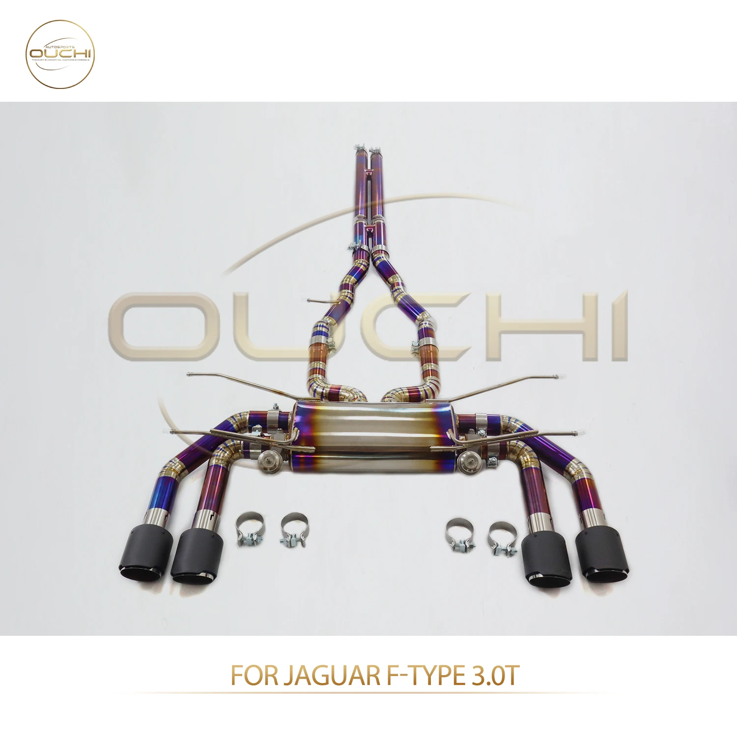 

Прямые продажи с фабрики OUCHI TC4 Catback для Jaguar F-type 3.0T с пневматическими клапанами, глушитель, труба 60 мм с наконечниками
