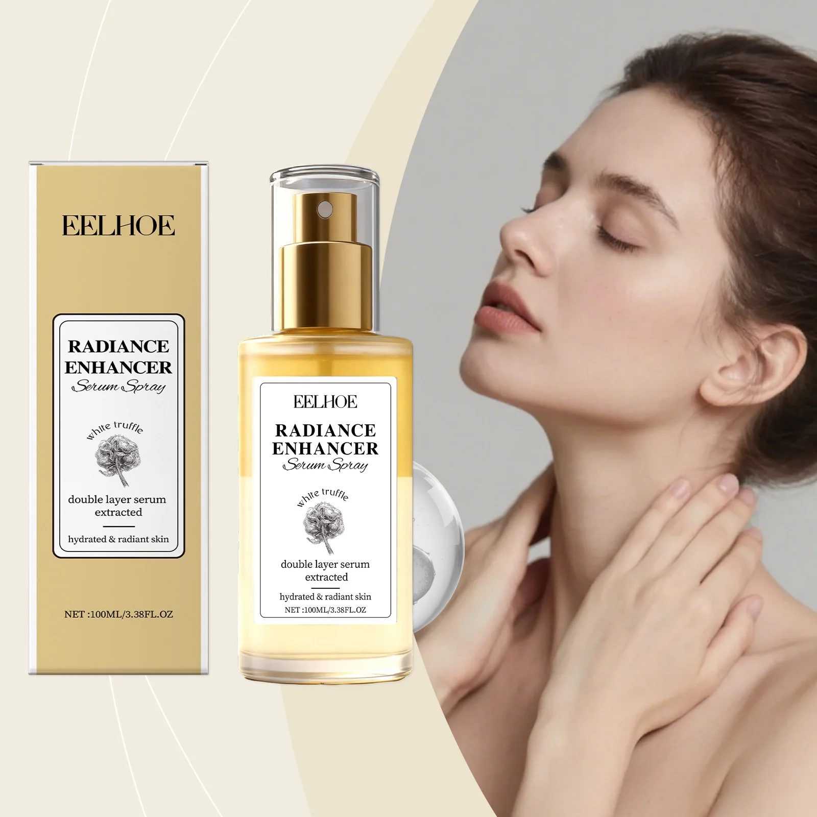 EELHOE ホワイトトリュフ ハイドレーティング フェイスセラム、輝くような柔らかな肌のための優しい栄養保湿剤、100ML