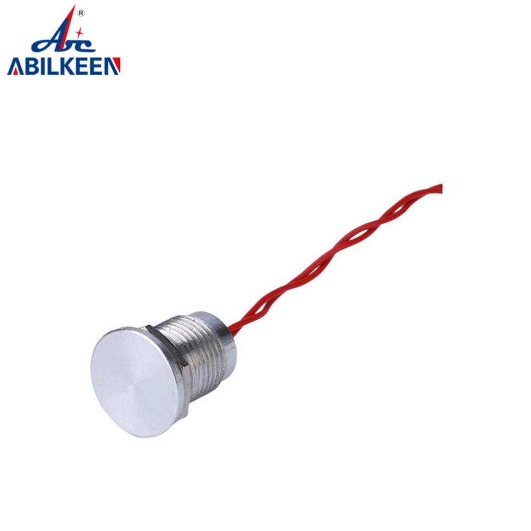 ABILKEEN 12MM Flat Head 1NO Pressure Sensing Switch Momentary/Latching Function Piezo Electric Switch IP68 Waterproof