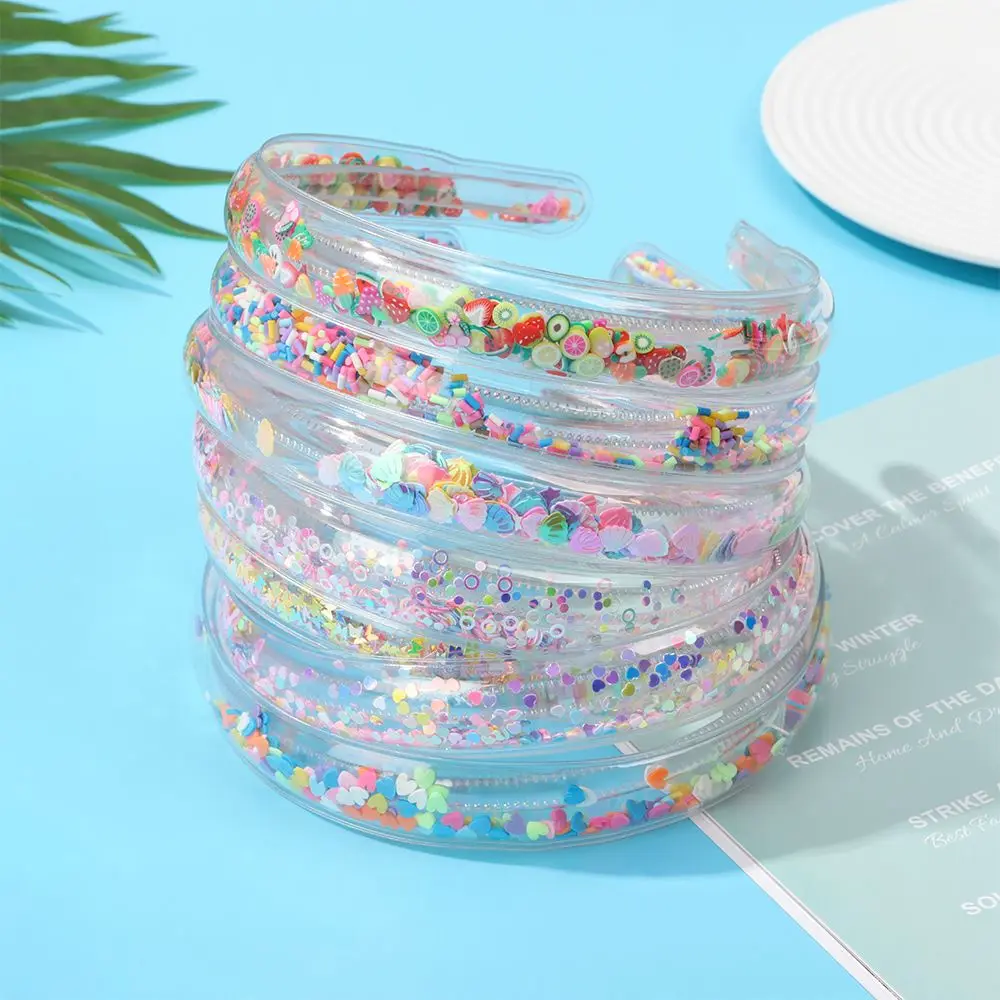 Glitter Transparent Children Teeth Hairbands Hair Accessories Bezel Hair Hoops Quicksand Headbands