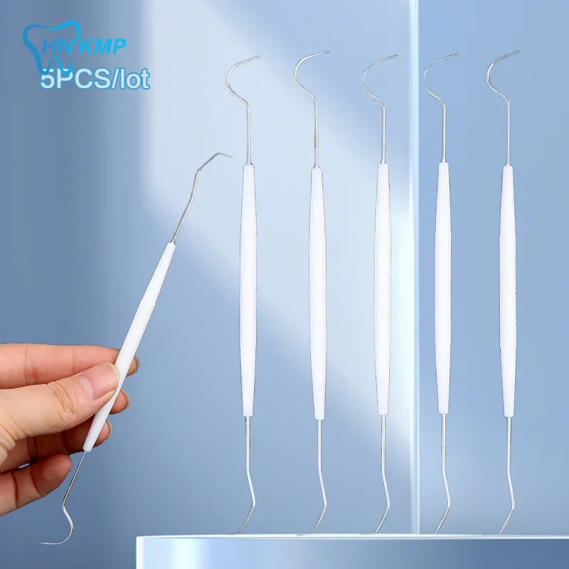 

5PCS/lot Stainless Steel Double Ends Dentist Teeth Clean Hygiene Explorer Probe Hook Pick Dental Instrument Dental Tool