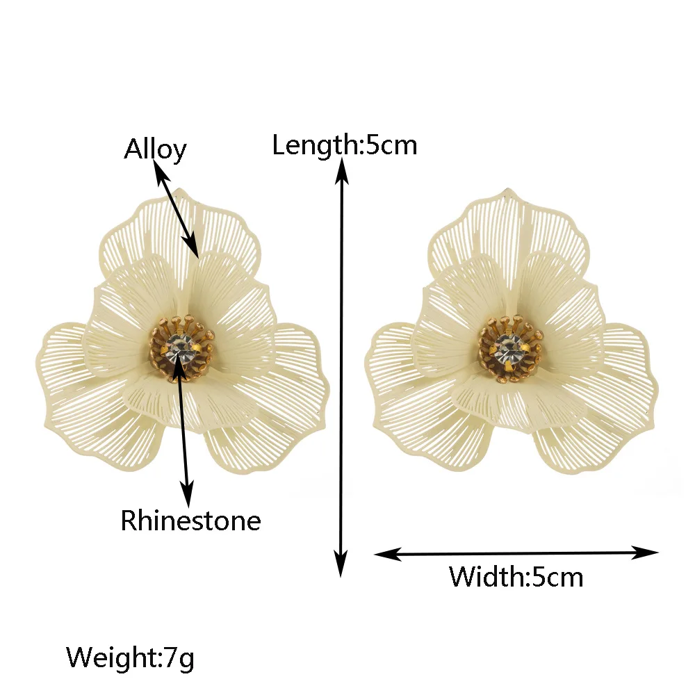 New Summer Women's Alloy Diamond-Embedded Multi-Layer Flower Earrings Sweet Elegance Luxury High-Grade Earrings