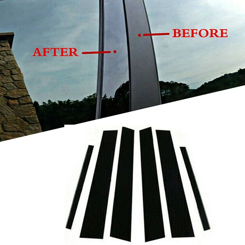 6Pcs Car Door Window Trim Pillar Posts Molding Cover Stickers for KIA Sportage 2017-2022 Accessories