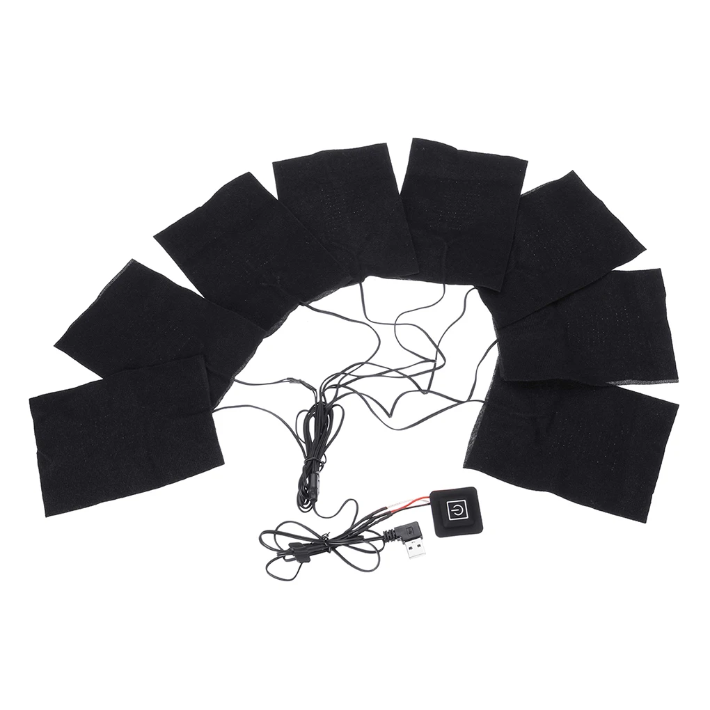 USB充電式衣類用ヒートパッド 45 ℃ -65 ℃   ベストヒーター 冬用 暖かい キャンプ ハイキング スキー サイクリング パンツ カーボンファイバー加熱パッド