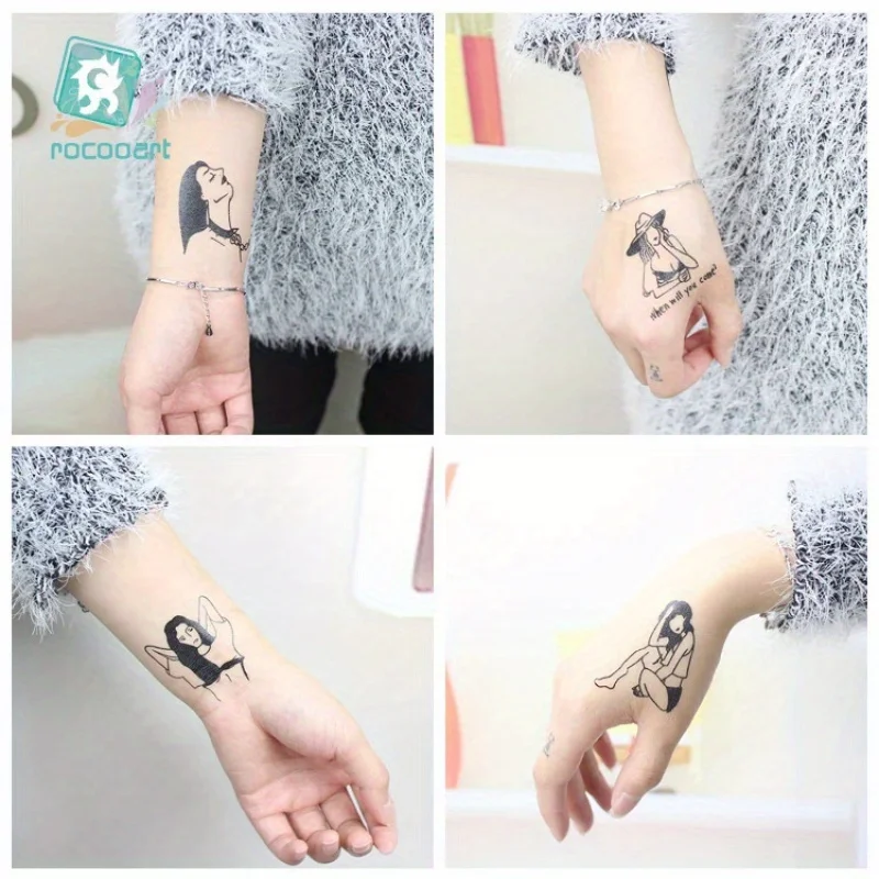 5 pictures Sexy Tattoos Lonely Girls Fake Tattoo For Body Art Taty Sexual Women Tatuagem Female Temporary Tattoo Stickers