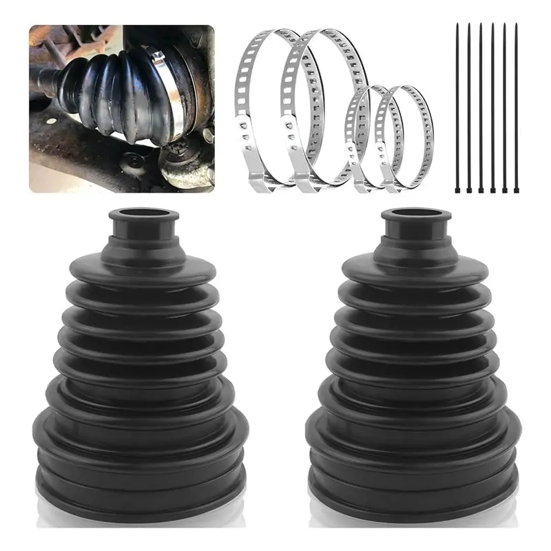 ABJY-2PCS 19-24 Mm Shaft CV Boot Repair Kit Including 4 Silicone CV Axle Boots Clamp& 6 Cable Ties