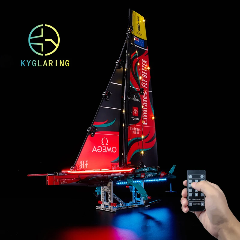 Kyglaring LED Light Kit For Emirates Team New Zealand AC75 Yacht 42174 Led Lighting Set DIY Toys  (Not Included Building Blocks)