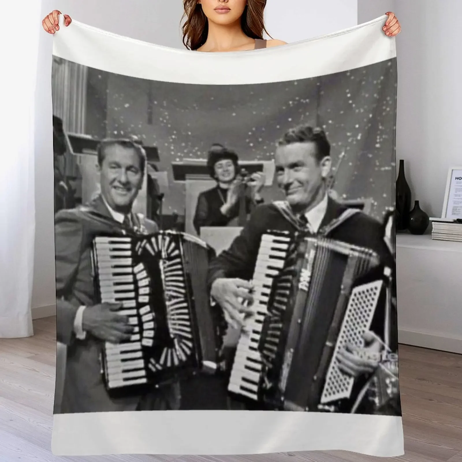 

Lawrence Welk & Myron Floren Throw Blanket for sofa warm winter Soft Beds halloween Blankets