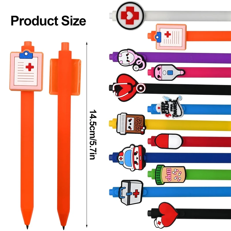 12 PCS Funny Nurse Pens for Work, Cute Nursing Ballpoint Pens, Nurses Nursing Student Accessories Appreciation Gifts