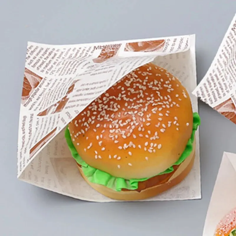 100 Stück Hamburger dreieckige Back- und ölbeständige Beutel, Donut-Bäckerei, Backen,