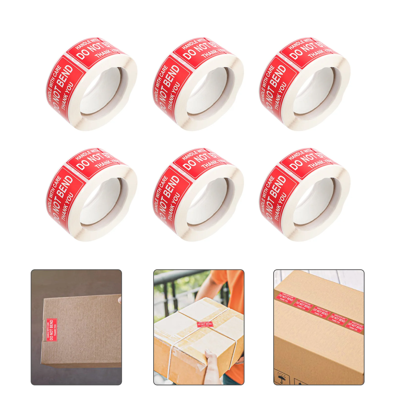 

6 рулонов предупреждающих этикеток для доставки, упаковочные наклейки, медная пластина, клейкие предупреждающие наклейки, хрупкие этикетки для доставки