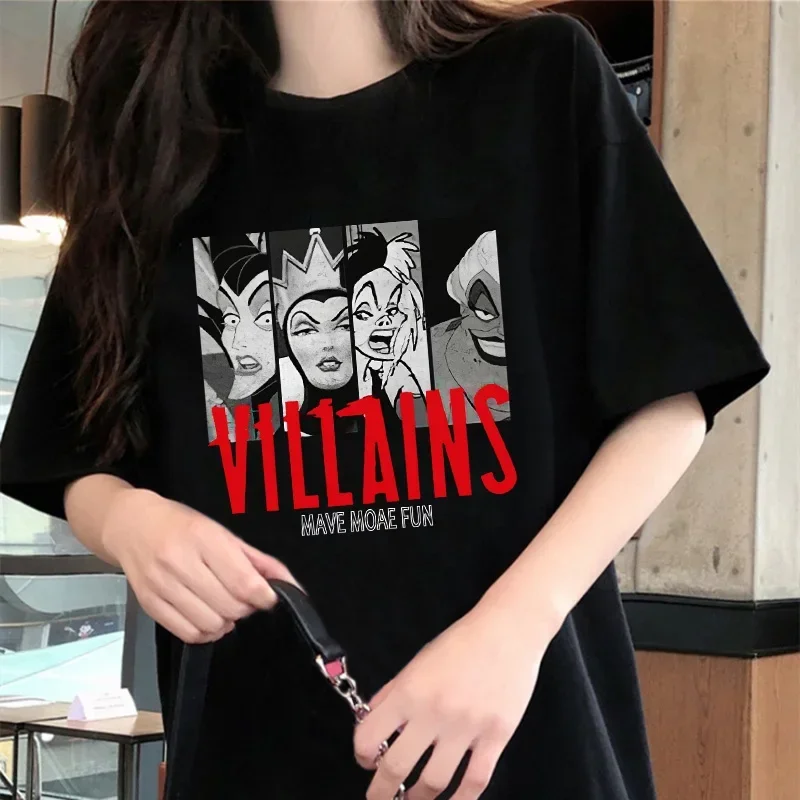 Disney Fall New Fashion Villains Bad Girls Have More Fun T-Shirt Graphic Top Harajuku Clothing