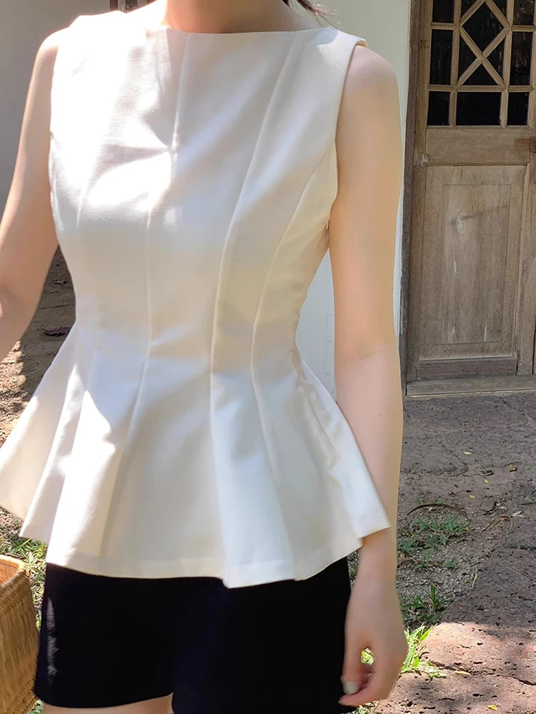 

Hebe Sle женский жилет на бретельках, облегающий круглый необычный цвет, летняя новая дизайнерская юбка с застежкой на талии и подолом