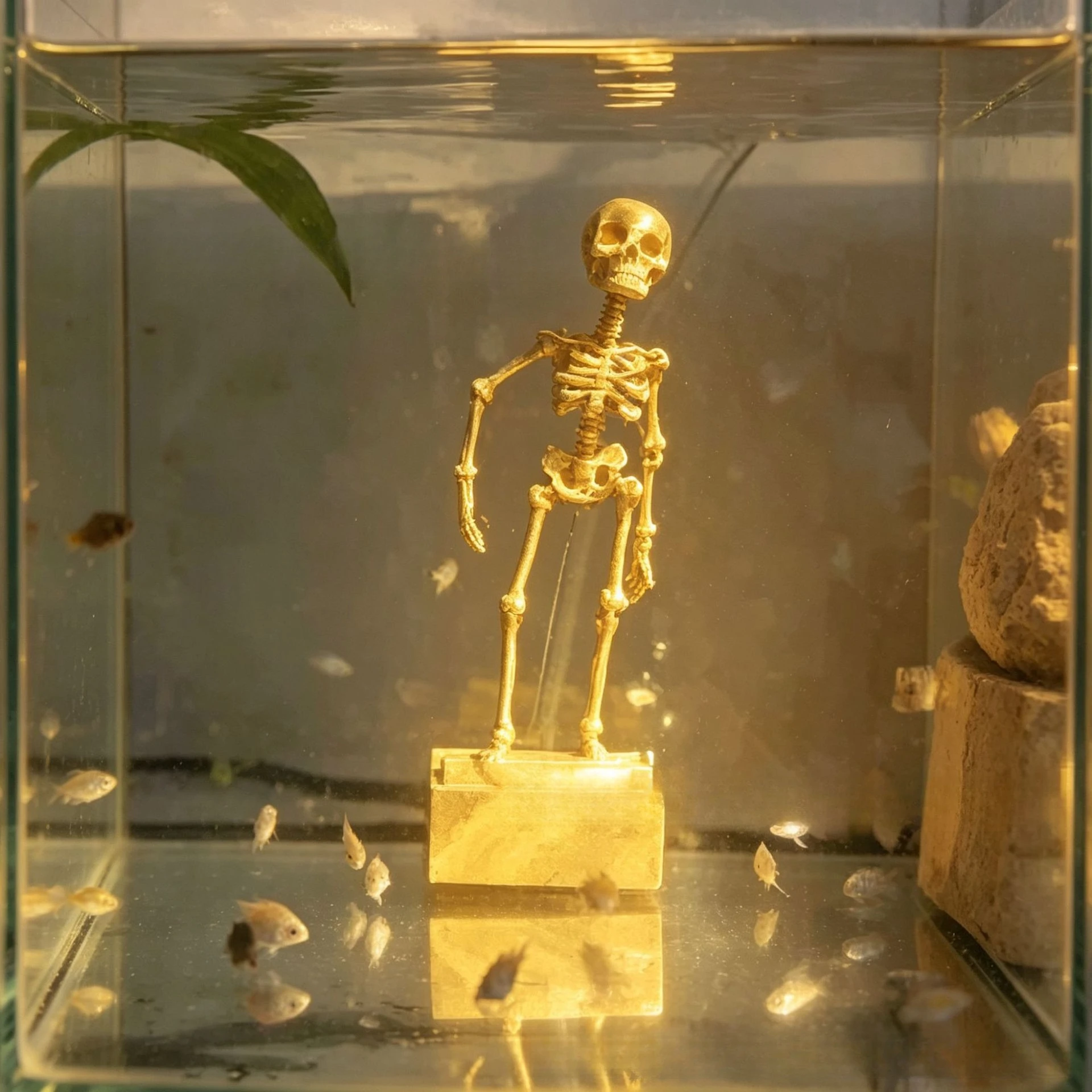Aquarium Fish Diseases - Realistic Dancing Skeleton Aquarium Bubbler, Decorative