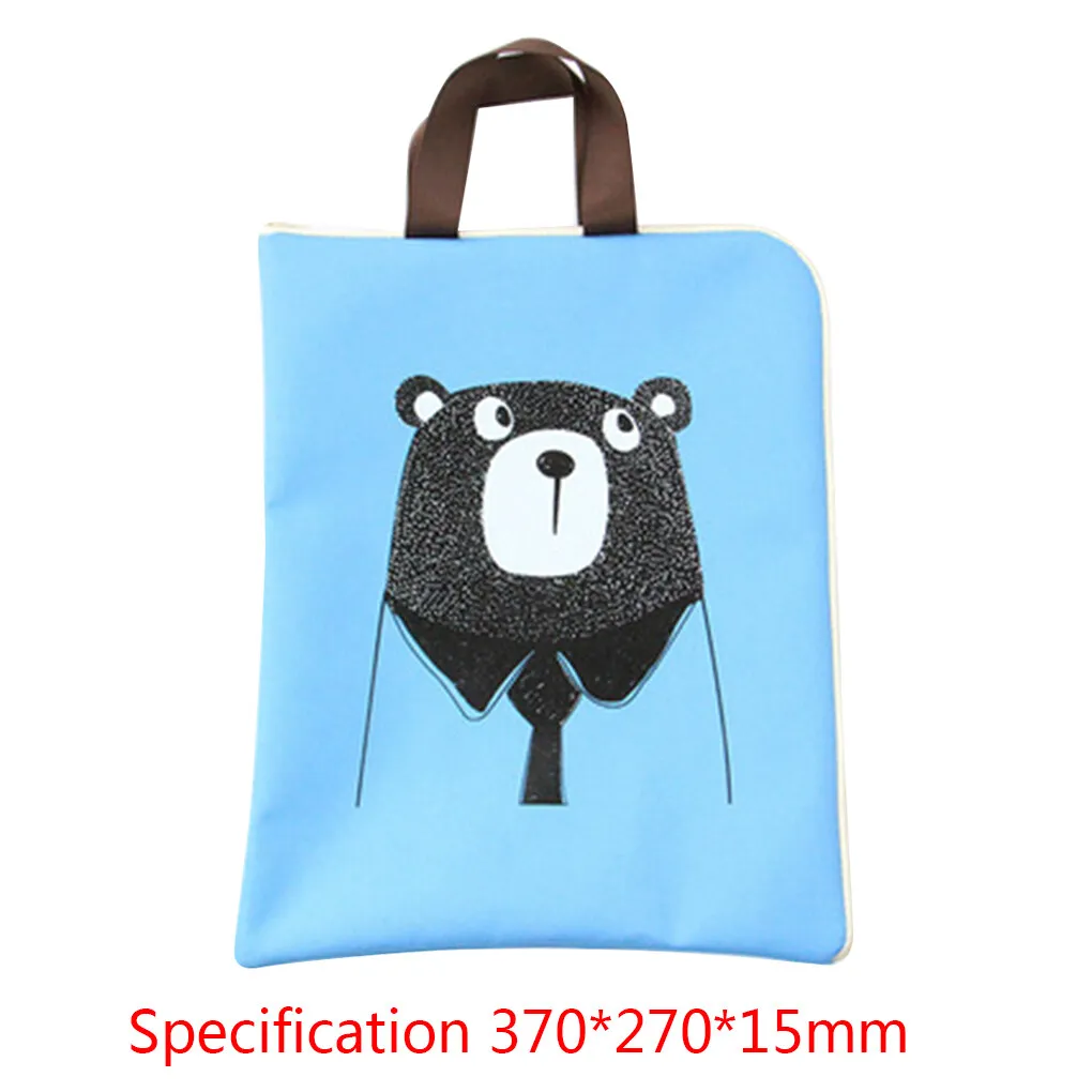 Paper File Storage Bag Zipper Design Book Tablet Phone Storing Handbag Waterproof Oxford Cloth