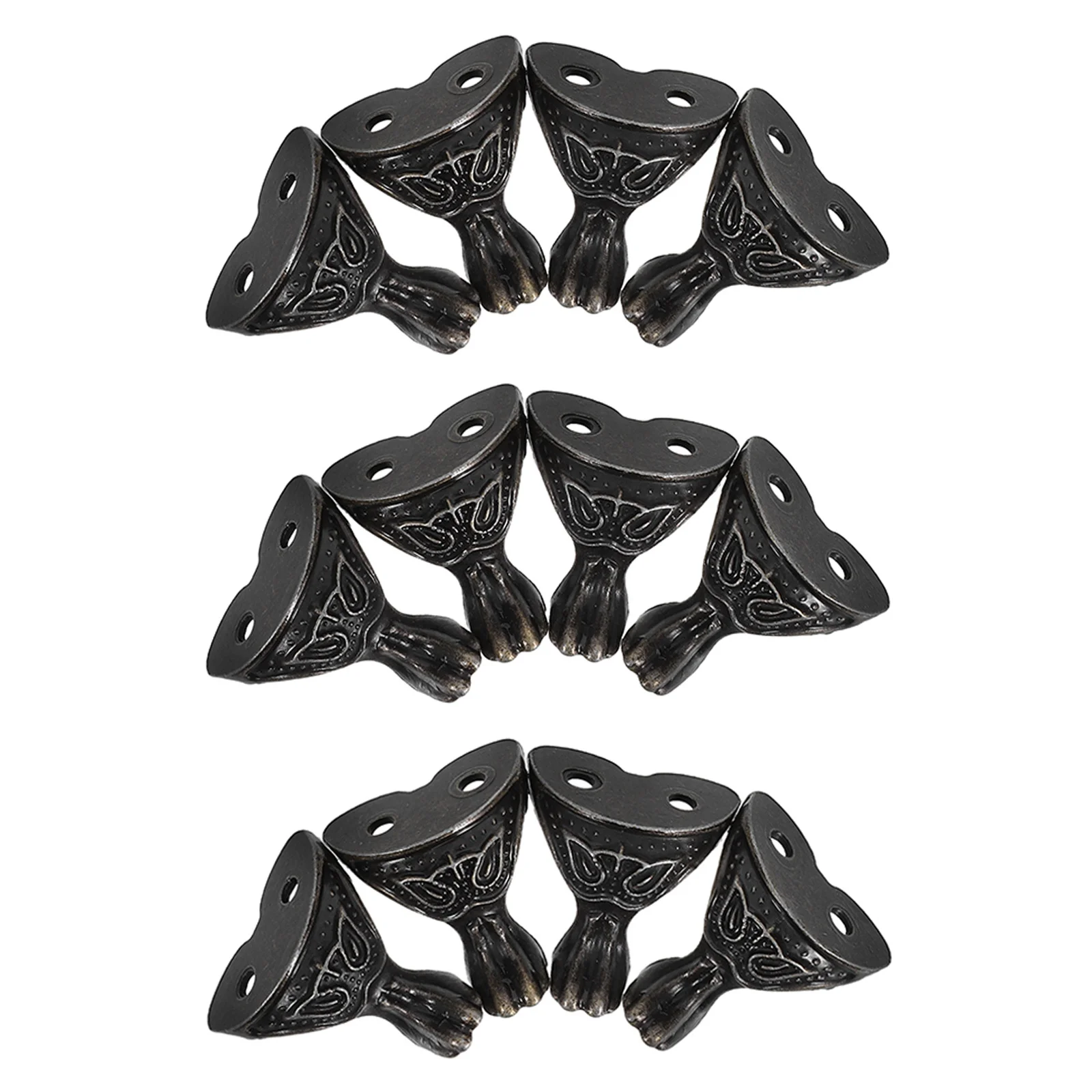 12Pcs Zinc Alloy Jewelry Box Feet Retro Corner Guards Metal Protective Legs Storage Chest Cabinet Decorative Hardware