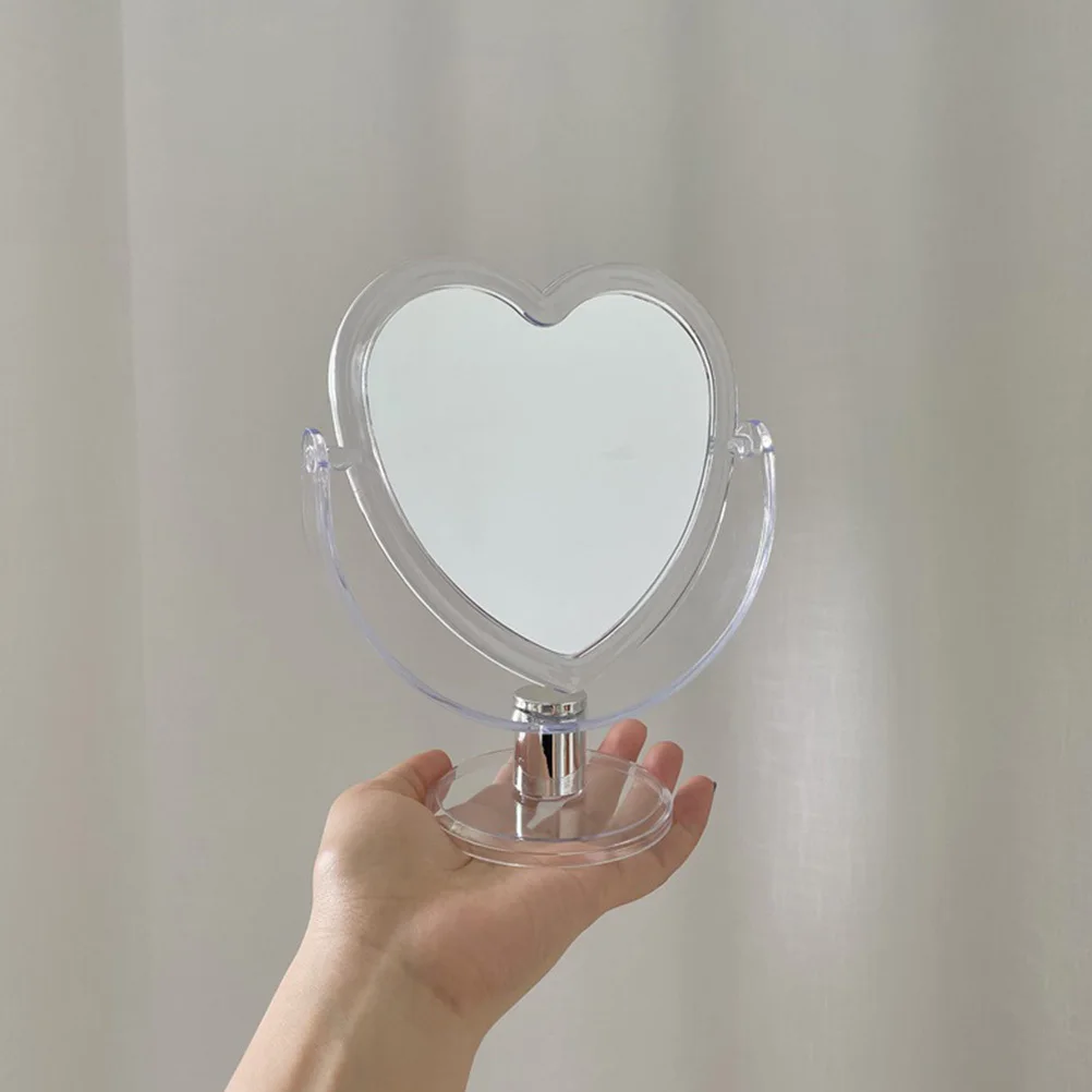 1 pezzo elegante specchio acrilico a forma di cuore specchio per trucco compatto da terra per scrivania arredamento cosmetico camera da letto estetica