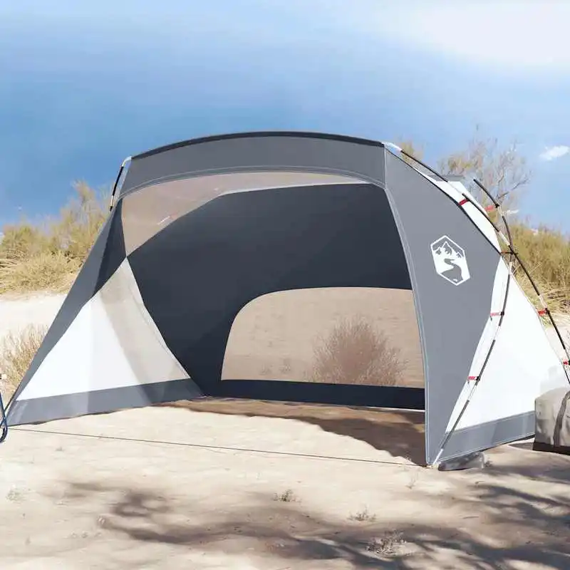 Tente de plage, grise, 274x178x170/148 cm, polyester 185T