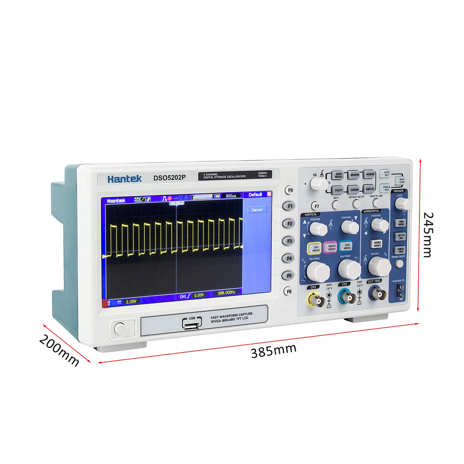 

Hantek DSO5202P Power Repair Tool 200MHz 2 Channel USB LCD Portable Oscilloscope Digital Analog Oscilloscope Analysis Logic