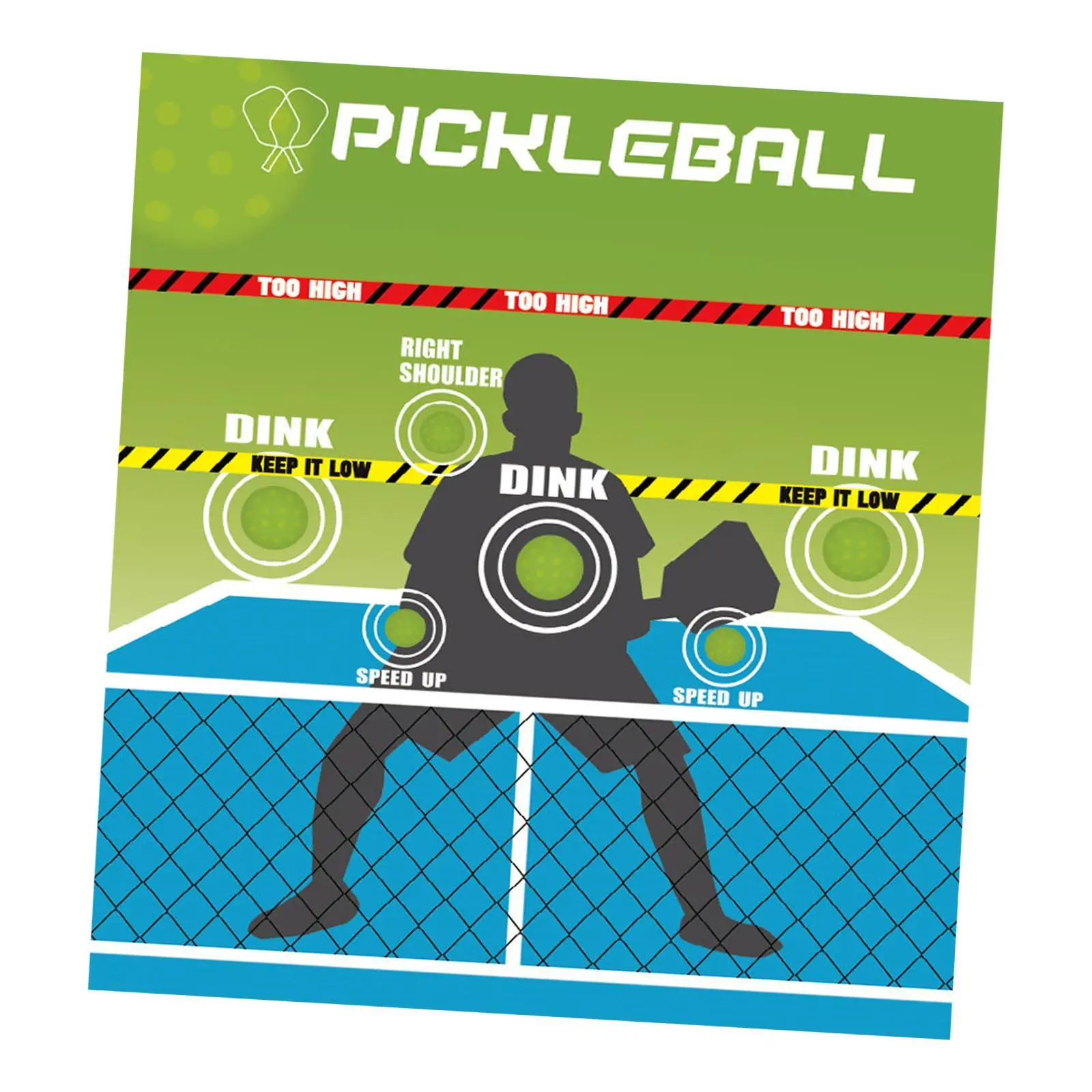 Pickleball Dink Pad Portable Training Wall Mat Rebounder Aid for Accuracy Footwork and Dink Mastery