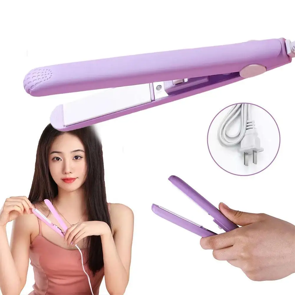 Hair Straightener Mini Hair Iron Portable Flat Iron for Bangs, Straightening & Curling Electric Curling Iron Curl Modelling Tool