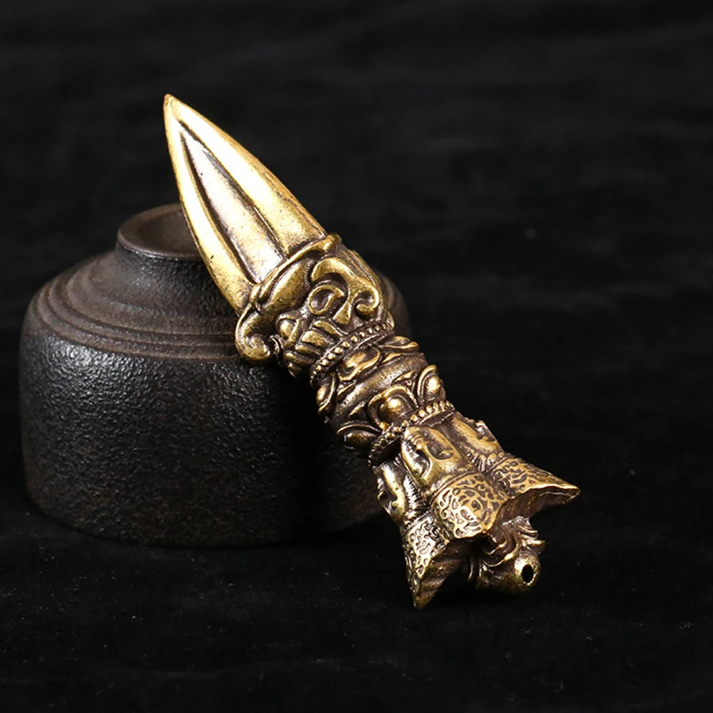 

Vajra Ornament Brass Artware Home Decor Pestle Desktop Shaped Vintage Craft Indoor Tabletop Adorn Decoration