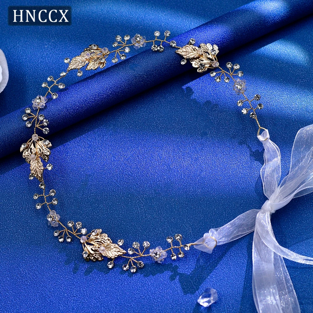 

HNCCX Bridal Hair Vine Bride Headband Gold Color Headpieces Woman Wedding Rhinestone Hair Accessories Ornaments for Party CP122