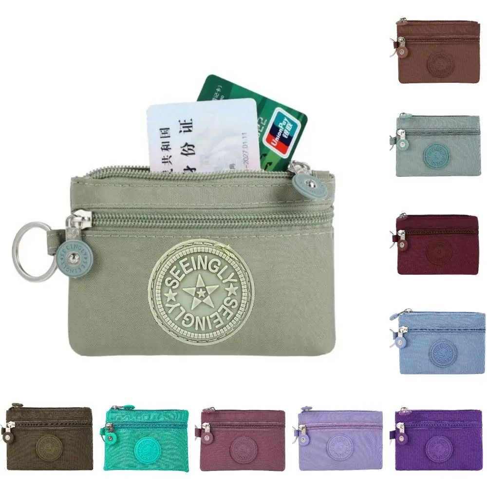 Portable Canvas Money Coin Purse Wear-resistant Waterproof Credit Card Holoder with Key Ring Wallet Money Bag Male Female