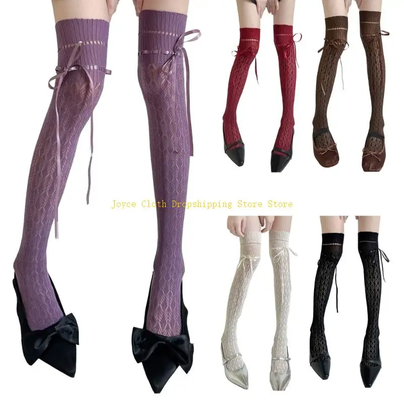 

Thigh Highs Stockings Ballet Laced Up Over Knee Highs Socks Stockings 10CD