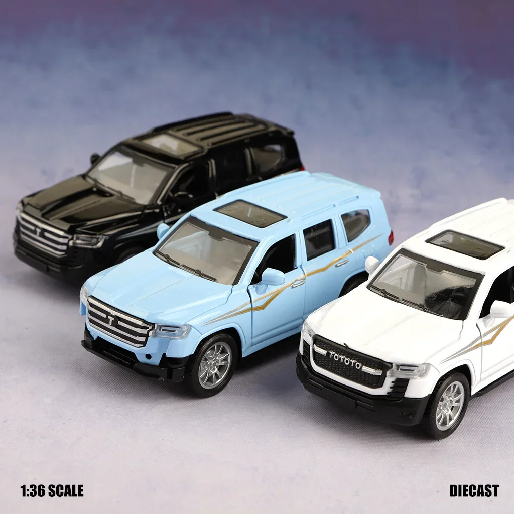 Voiture jouet tout-terrain SUV moulé sous pression, modèle de véhicule réaliste rétractable pour enfants à 2 portes