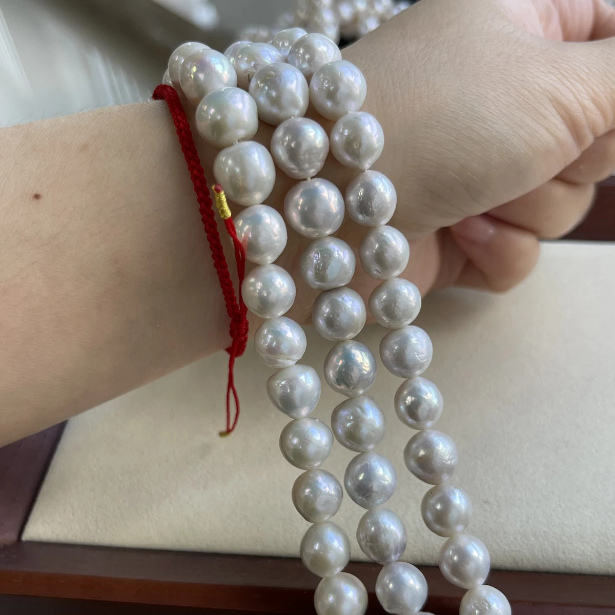 

9-10mm Near-round White Natural Freshwater Pearl Loose Beads for Needlework Jewelry Making DIY Necklace Bracelet Accessories