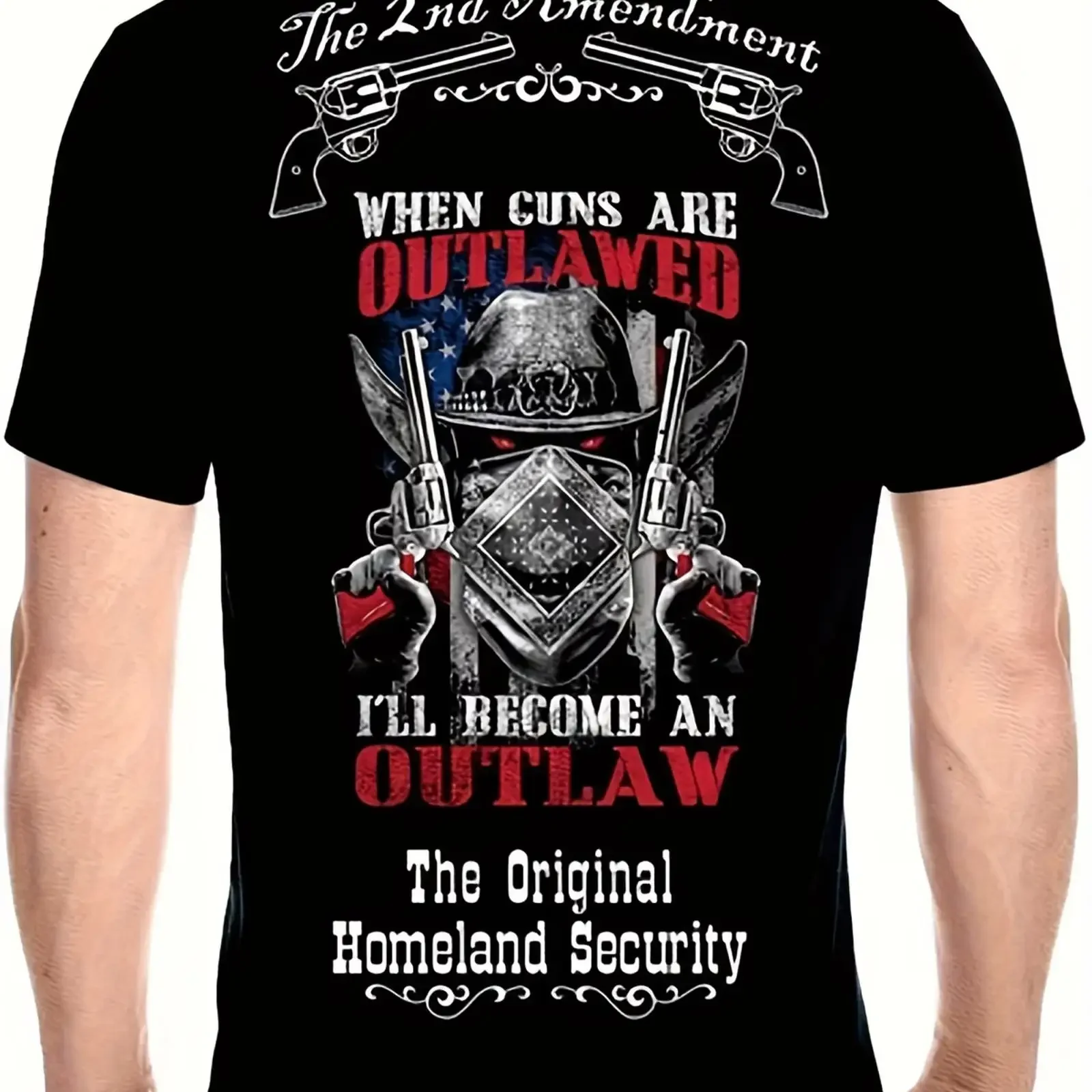 Men'S 2Nd Amendment When Guns Are Outlawed Cowboy Biker T Shirt Same Style for vintage Washed homme Breathable Casual Soft