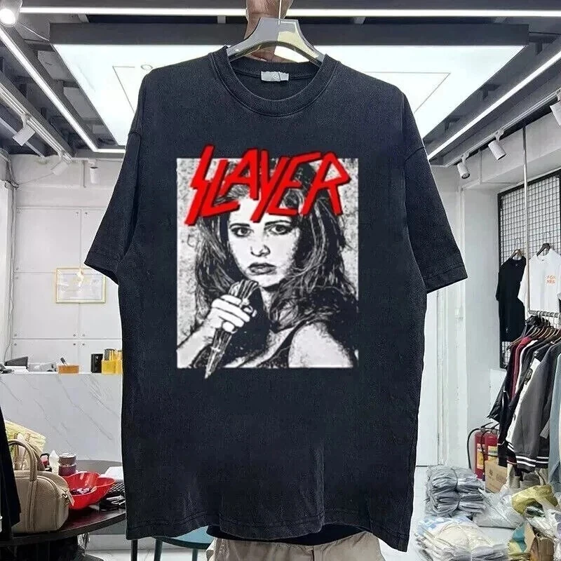 Vampire Hunter Buffy Movie Black Men's T-shirt Summer Unisex Y2K Casual Fashion T-shirt